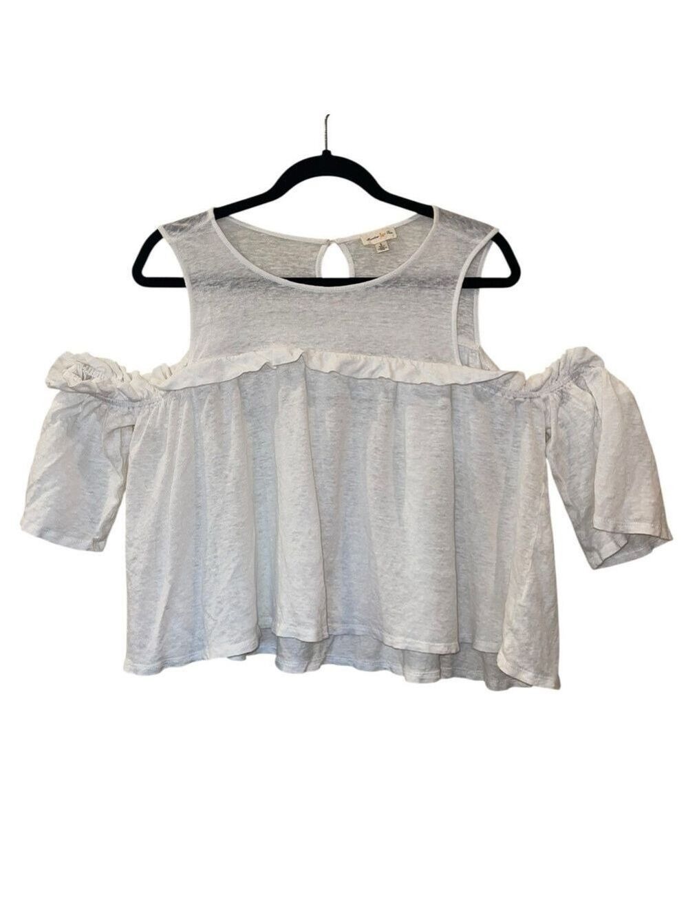 Anthropology Meadow Rue Women’s Cold Shoulder Cream Top Size:  Small